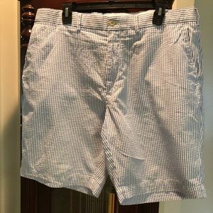Polo Golf Shorts - Blue/White Seersucker